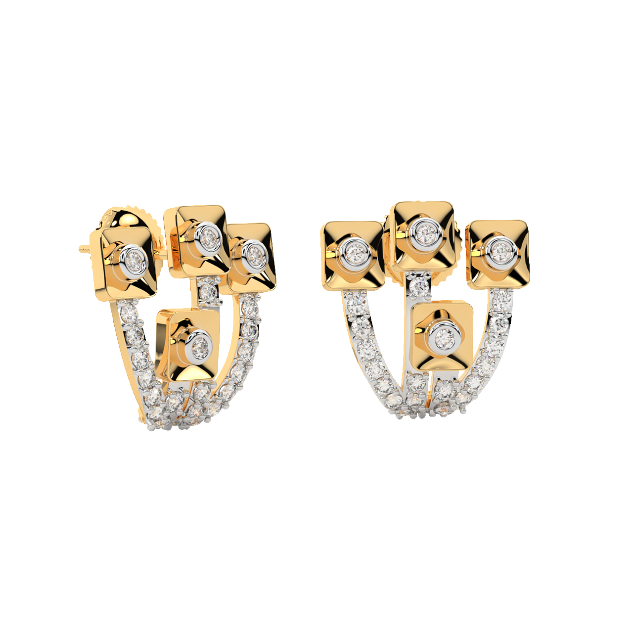 Umar Round Diamond Stud Earrings